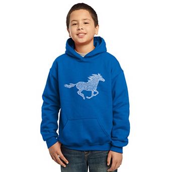 Horse Breeds - Boy's Word Art Hooded Sweatshirt