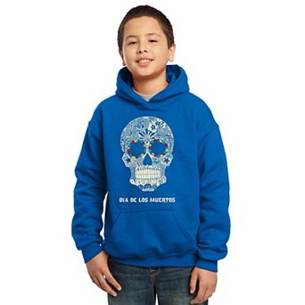Dia De Los Muertos - Boy's Word Art Hooded Sweatshirt