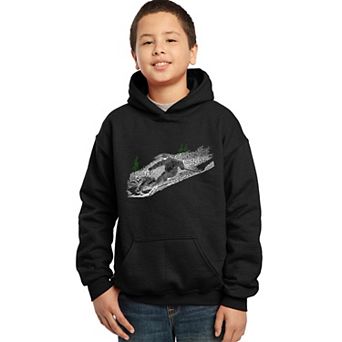 Ski - Boy's Word Art Hooded Sweatshirt
