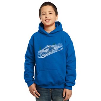 Ski - Boy's Word Art Hooded Sweatshirt