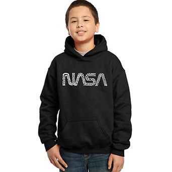 Worm Nasa - Boy's Word Art Hooded Sweatshirt