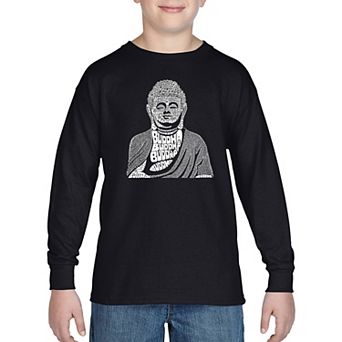 Boy's Word Art Long Sleeve - Buddha