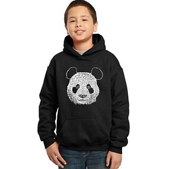 Panda - Boy's Word Art Hooded Sweatshirt