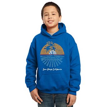 Cities In San Diego - Boy's Word Art Hooded Sweatshirt