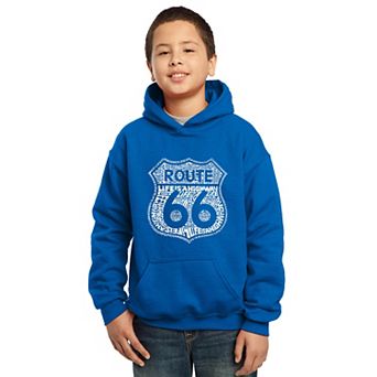 Route 66 - Life is a Highway - Boy's Word Art Hooded Sweatshirt