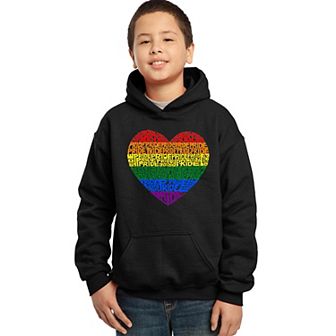 Pride Heart - Boy's Word Art Hooded Sweatshirt