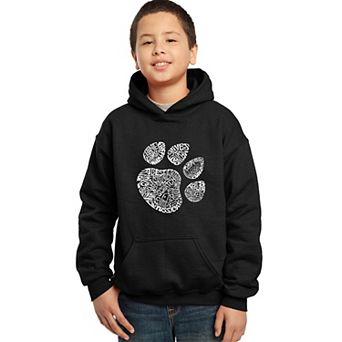 Cat Paw - Boy's Word Art Hooded Sweatshirt