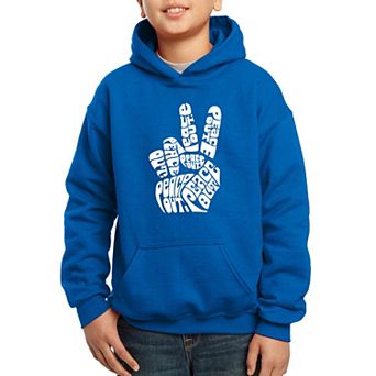 Peace Out - Boy's Word Art Hooded Sweatshirt