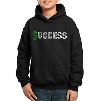 Success - Boy's Word Art Hooded Sweatshirt