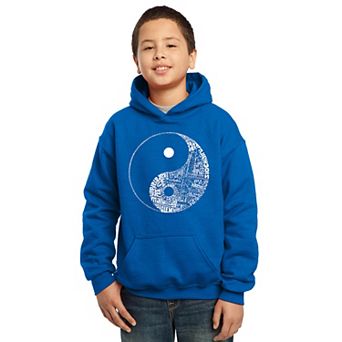 Yin Yang - Boy's Word Art Hooded Sweatshirt