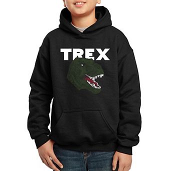 T-Rex Head - Boy's Word Art Hooded Sweatshirt