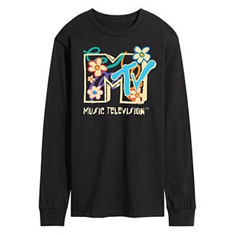 Men's MTV Floral Logo Long Sleeve Graphic Tee