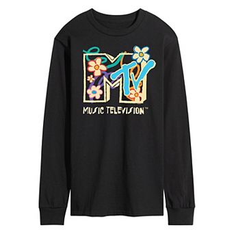Men's MTV Floral Logo Long Sleeve Graphic Tee