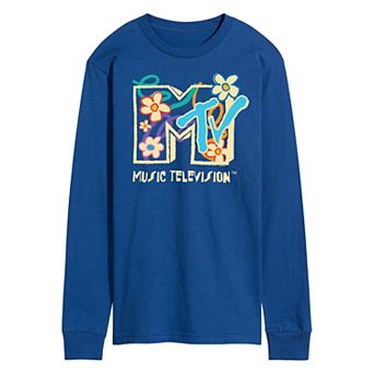 Men's MTV Floral Logo Long Sleeve Graphic Tee