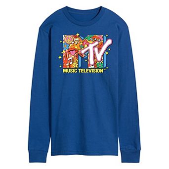 Men's MTV Retro Collage Logo Long Sleeve Graphic Tee