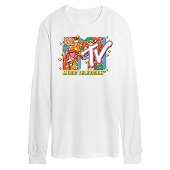 Men's MTV Retro Collage Logo Long Sleeve Graphic Tee