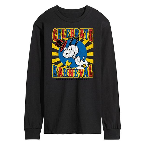 Men's Peanuts Snoopy Celebrate Karneval Long Sleeve Graphic Tee