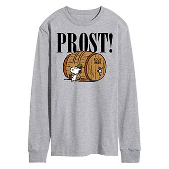Men's Peanuts Octoberfest Prost! Snoopy Root Beer Long Sleeve Graphic Tee