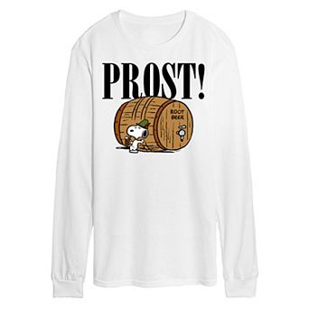 Men's Peanuts Octoberfest Prost! Snoopy Root Beer Long Sleeve Graphic Tee