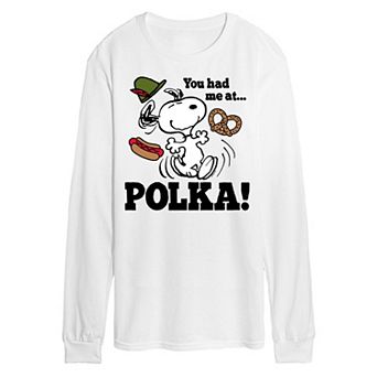 Men's Peanuts Octoberfest Snoopy Polka Long Sleeve Graphic Tee
