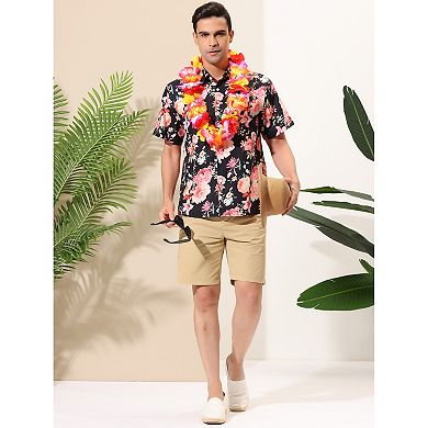 Men's Short Sleeve Button Down Hawaiian Flower Shirts