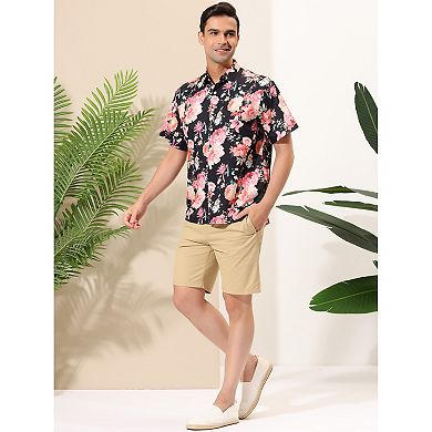 Men's Short Sleeve Button Down Hawaiian Flower Shirts