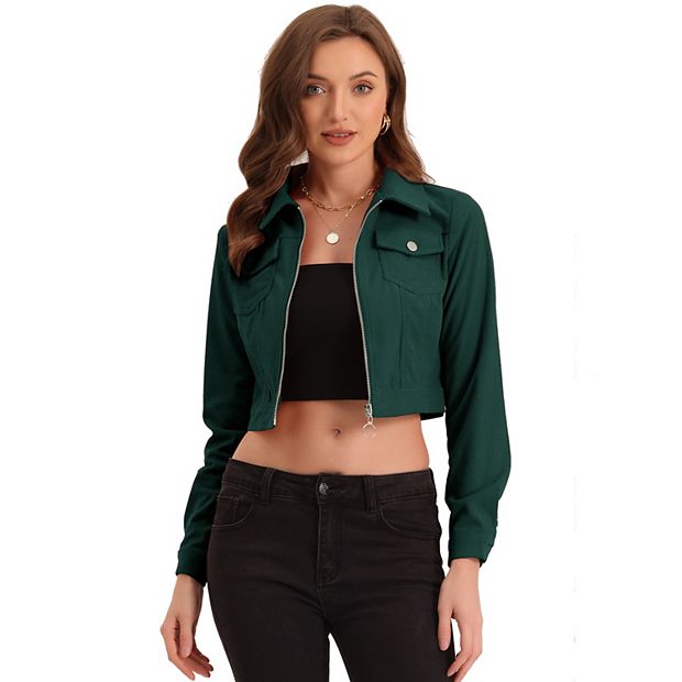 Womens cropped corduroy outlet jacket