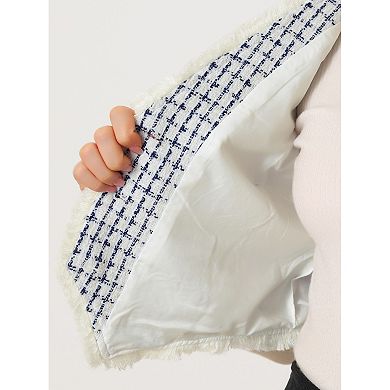 Plaid Waistcoat For Women's Fringe Trim Vintage 1950s Suit Vest