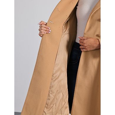 Women's Vintage Winter Coat a Line Overcoat Double Breasted Peacoat