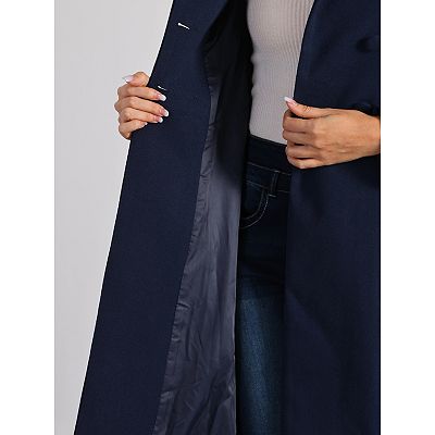 Women's Vintage Winter Coat a Line Overcoat Double Breasted Peacoat