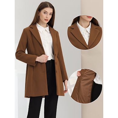 Women's Notched Lapel Outerwear Winter Coat