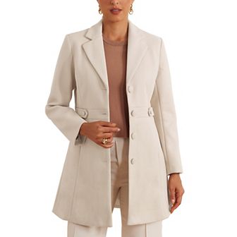 Women's Notched Lapel Outerwear Winter Coat