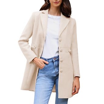 Women's Notched Lapel Outerwear Winter Coat