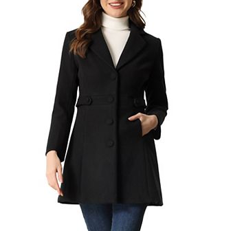 Women's Notched Lapel Outerwear Winter Coat