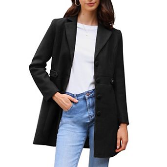 Women's Notched Lapel Outerwear Winter Coat