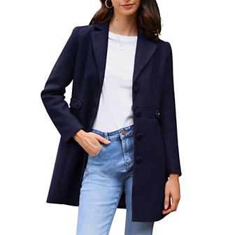 Women's Notched Lapel Outerwear Winter Coat