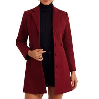 Women's Notched Lapel Outerwear Winter Coat