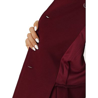 Peplum Steampunk Jacket for Women's Stand Collar Double Breasted Casual Office Blazer