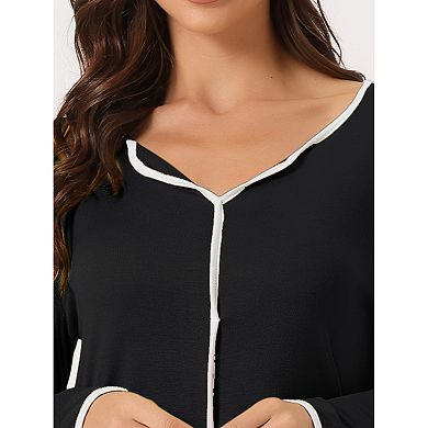 Womens Sleepwear Pajamas Long Sleeve Pullover Tops with Pants Lounge Sets