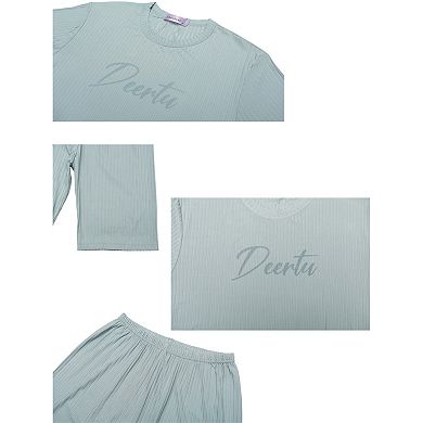 Womens Sleepwear Short Sleeve With Capri Pants Letters Family Pajama Sets