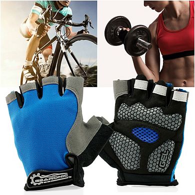 F.C Design Cycling Workout Gloves Half Finger Mountain Bicycle Men Women Gel Pad Anti-Slip Breathable Outdoor Sports Shock-Absorbing Riding Biking Cycle Glove