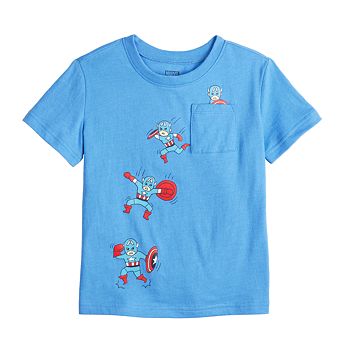 Toddler Boy Jumping Beans® Marvel Captain America Doodles Pocket Graphic Tee