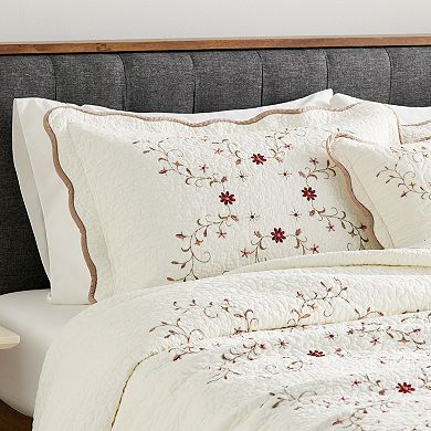 Sonoma Goods For Life® Amelia Ivory Embroidered Bedspread or Sham