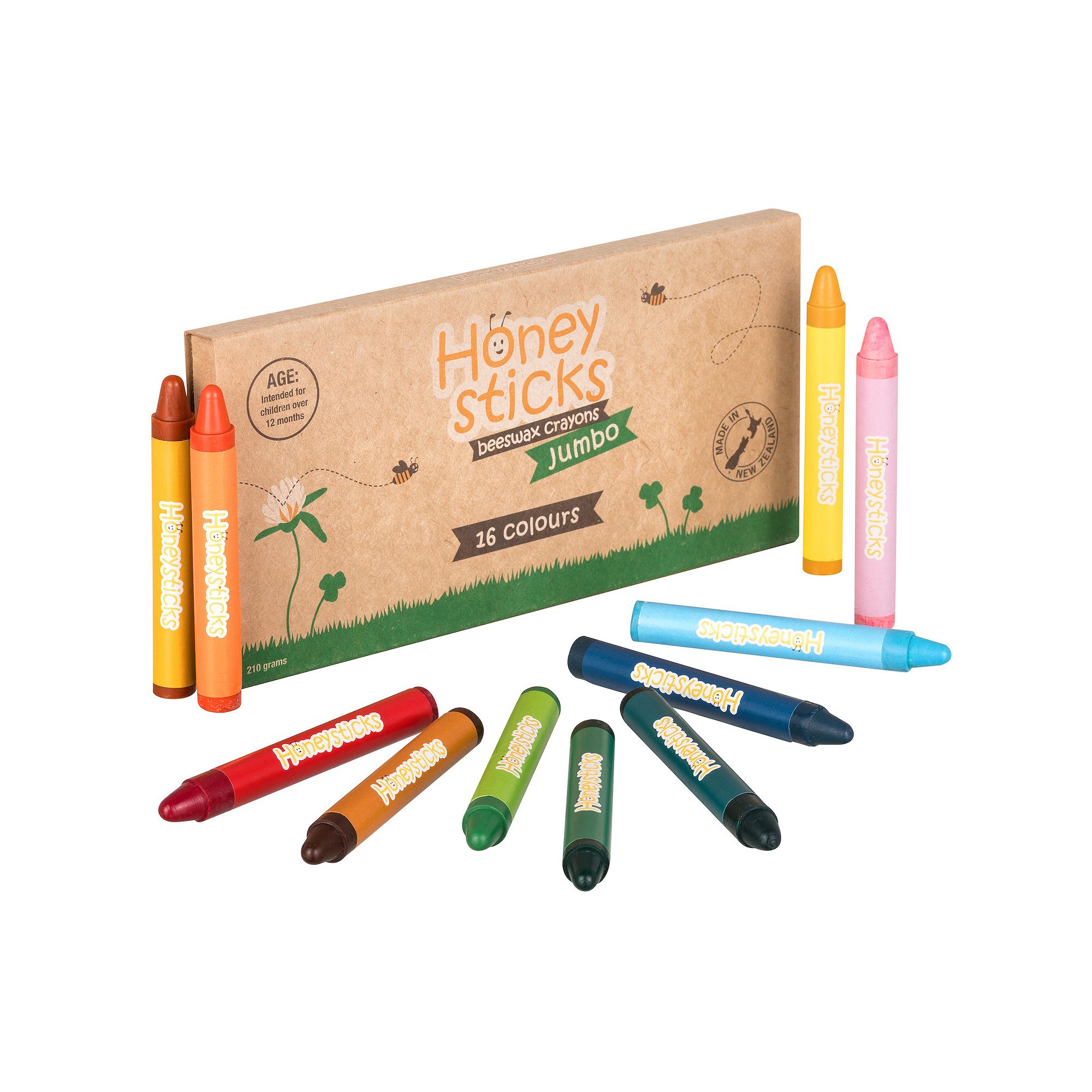 Honeysticks 16-Pack Jumbo Crayons, Multi