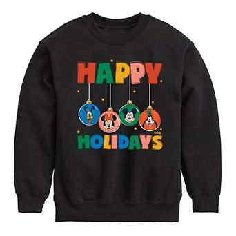 Disney's Mickey Mouse & Friends Boys 8-20 Happy Holidays Crew Fleece Sweatshirt