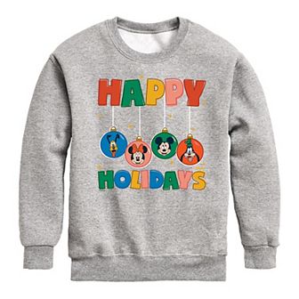 Disney's Mickey Mouse & Friends Boys 8-20 Happy Holidays Crew Fleece Sweatshirt