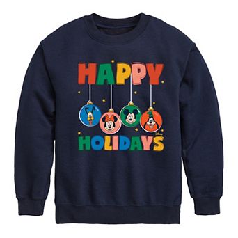 Disney's Mickey Mouse & Friends Boys 8-20 Happy Holidays Crew Fleece Sweatshirt