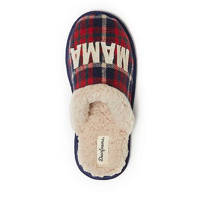 Dearfoams Mama Bear Plaid Women's Scuff Slippers