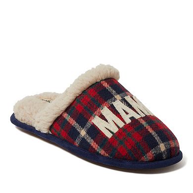 Dearfoams Mama Bear Plaid Women's Scuff Slippers