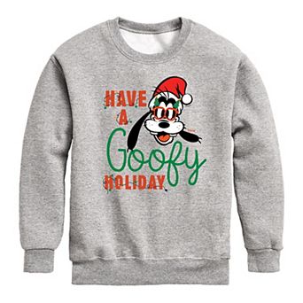 Disney's Goofy Boys 8-20 Have A Goofy Holiday Crew Fleece Sweatshirt